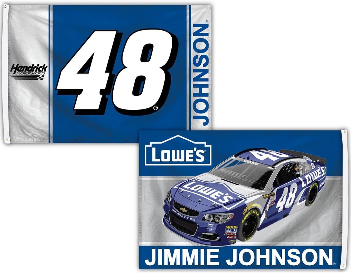Jimmie Johnson #48 Premium Double Sided 3x5 Feet Flag Banner, Metal Grommets, Outdoor Use 1