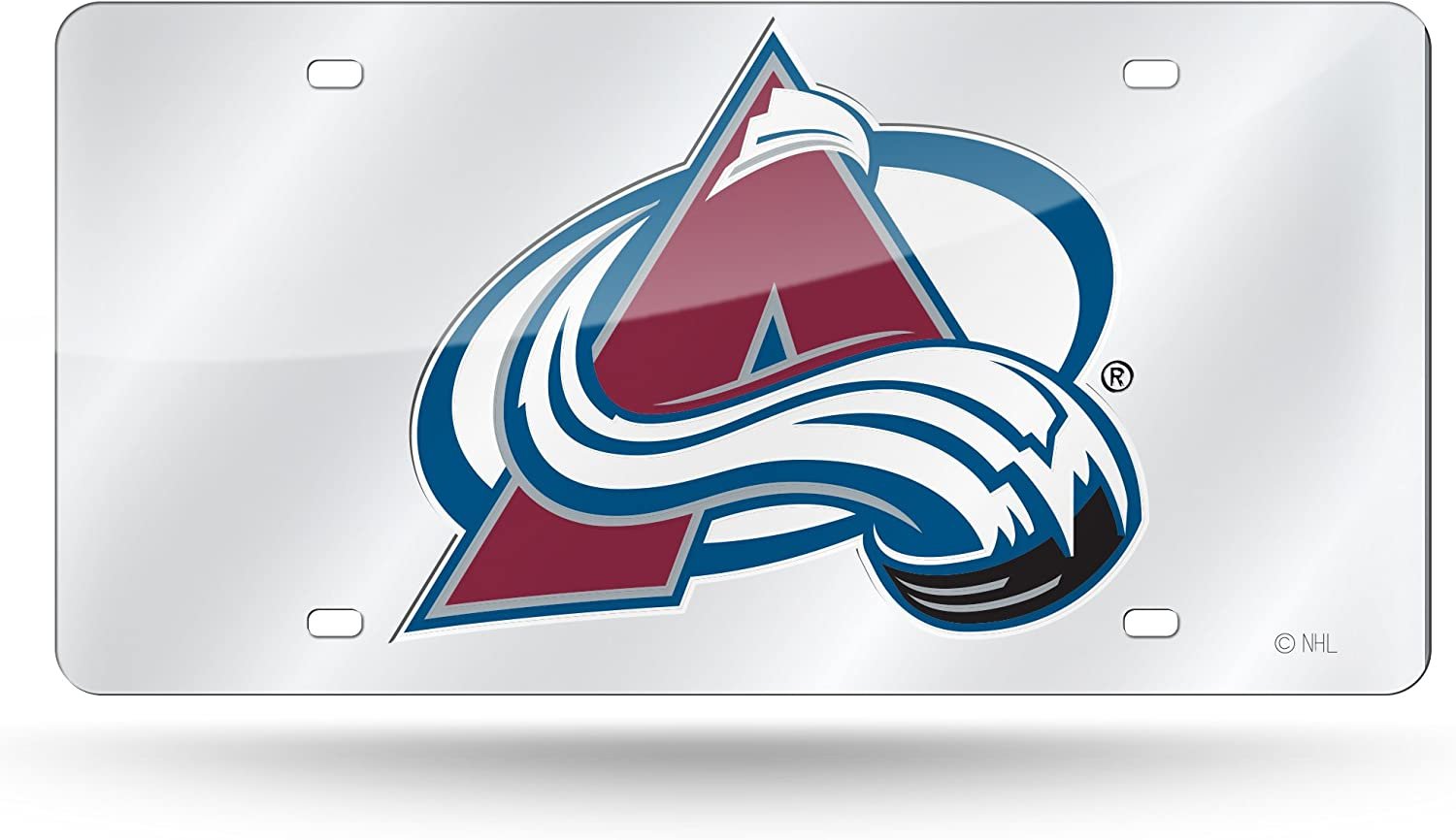 Colorado Avalanche Premium Laser Cut Tag License Plate, Mirrored Acrylic Inlaid, 12x6 Inch