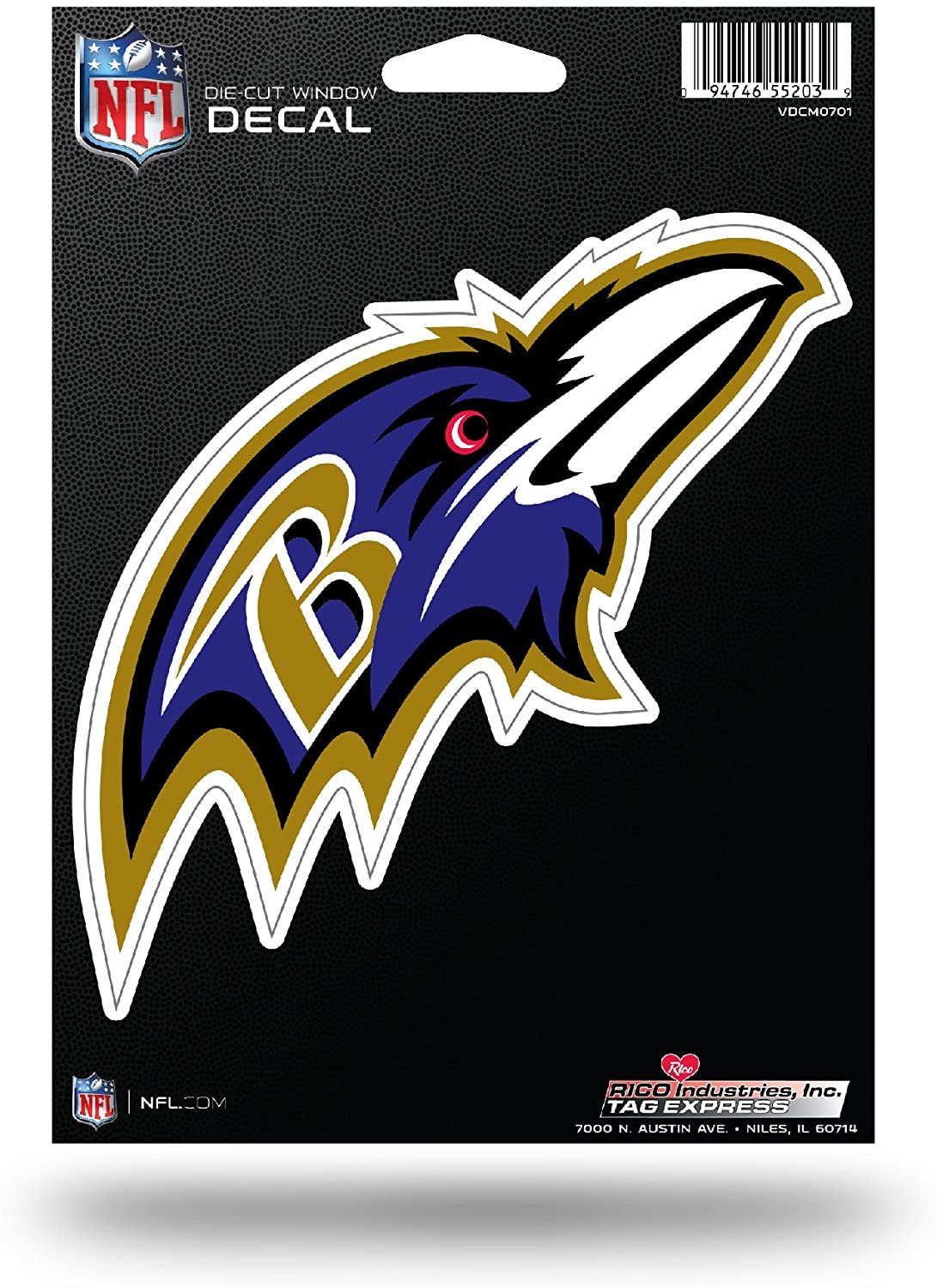 Baltimore Ravens 5 Inch Die Cut Flat Vinyl Decal Sticker Adhesive Backing 1