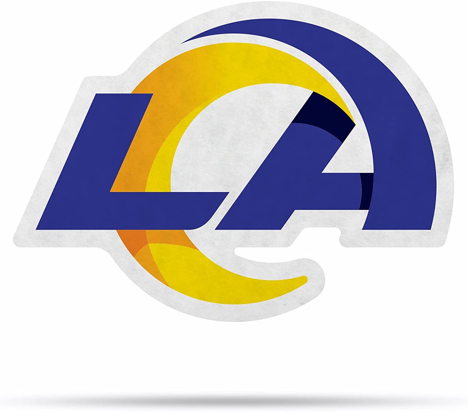 Los Angeles Rams Soft Felt Pennant, Primary Design, Shape Cut, 18 Inch, Easy To Hang