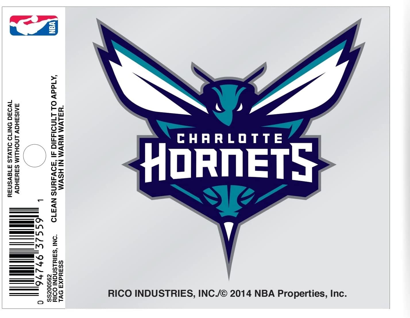 Charlotte Hornets 3 Inch Static Cling Decal 1