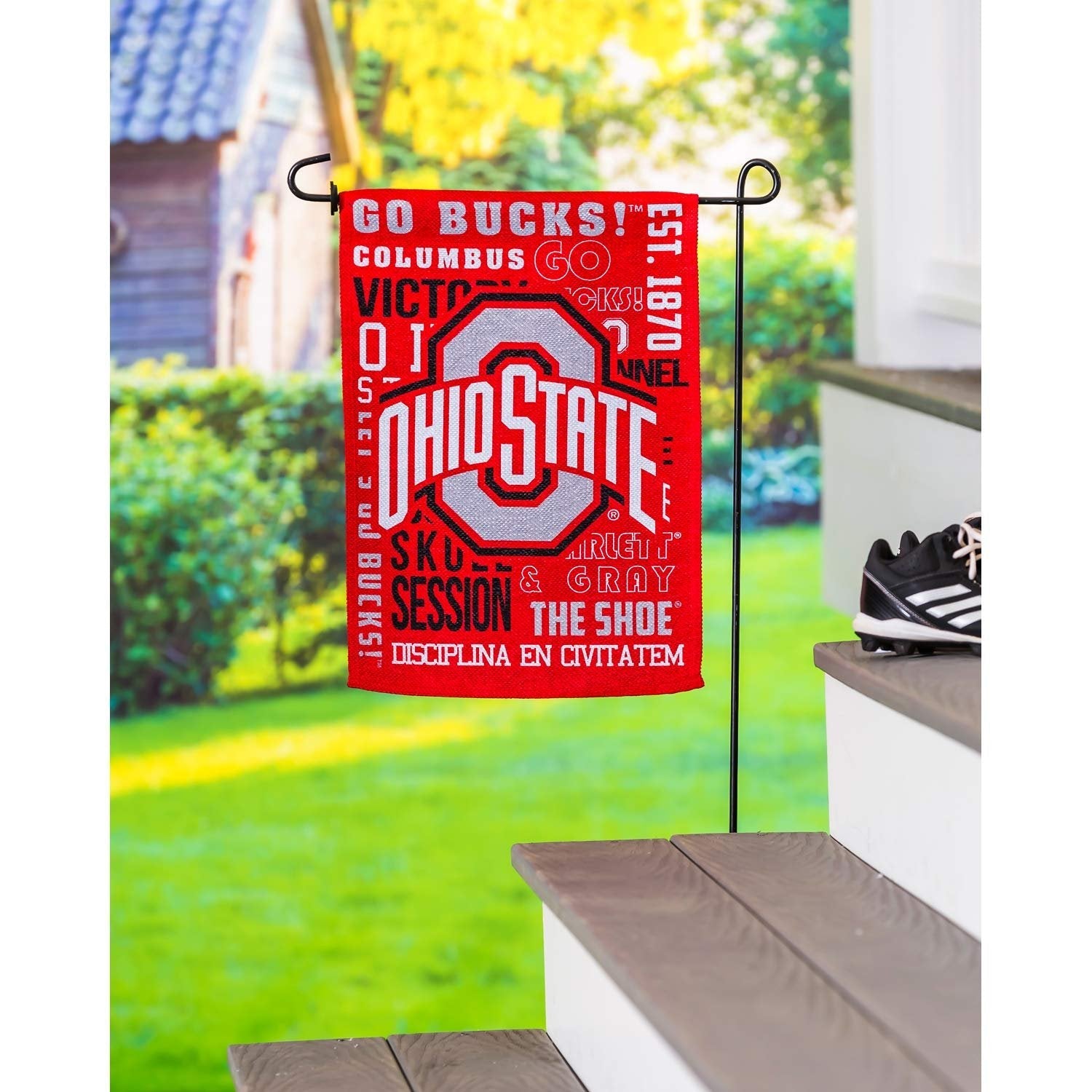 Ohio State University Buckeyes Premium Double Sided Garden Flag Banner, Fan Rules Design, 13x18 Inch, Display Stand Sold Seperately, Officially Licensed 4