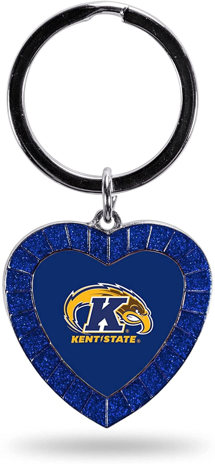Kent State Golden Flashes Keychain Rhinestone Heart Decal Emblem Team Color University of