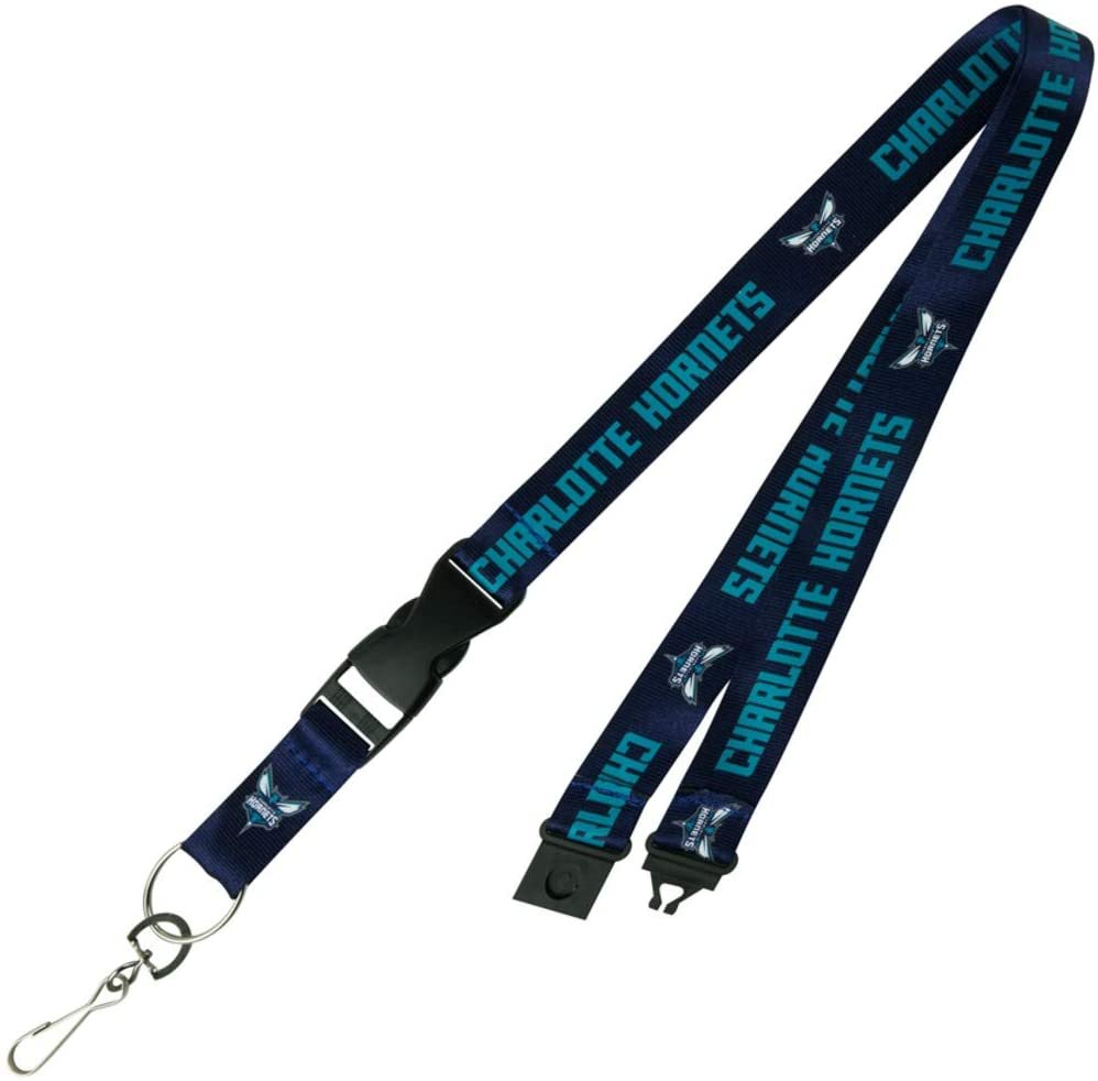 Charlotte Hornets Lanyard Keychain Double Sided Breakaway Safety Design Adult 18 Inch 1