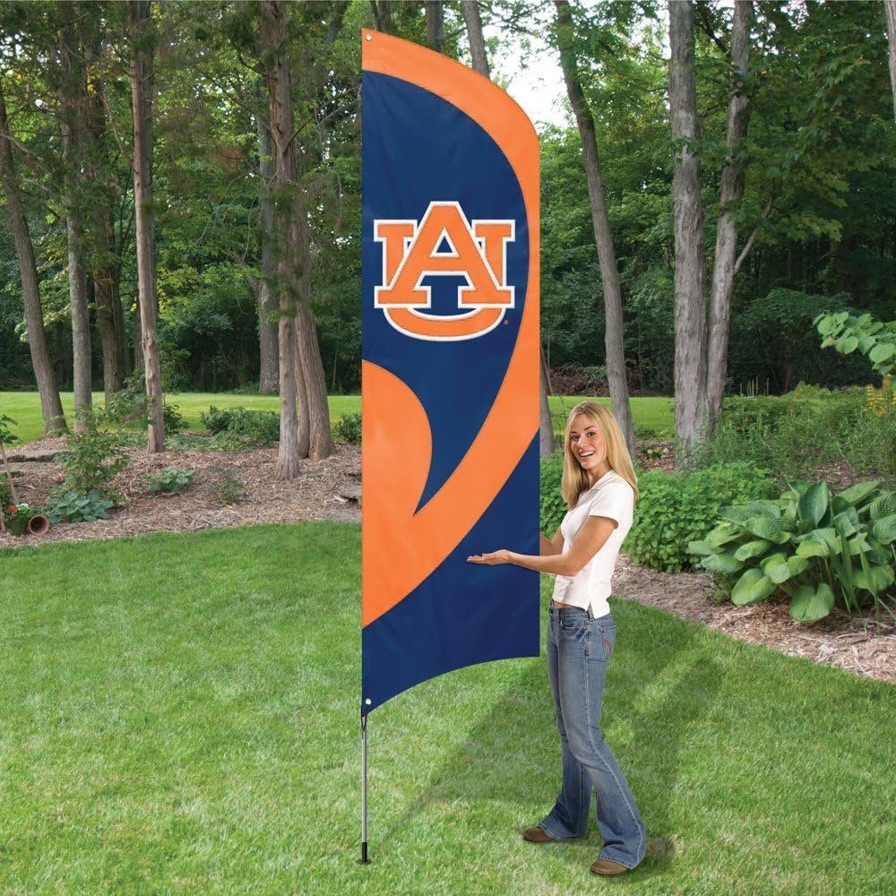 Auburn University Tigers Tall Team Flag Tailgating Flag Kit 8.5 x 2.5 feet with Pole 2