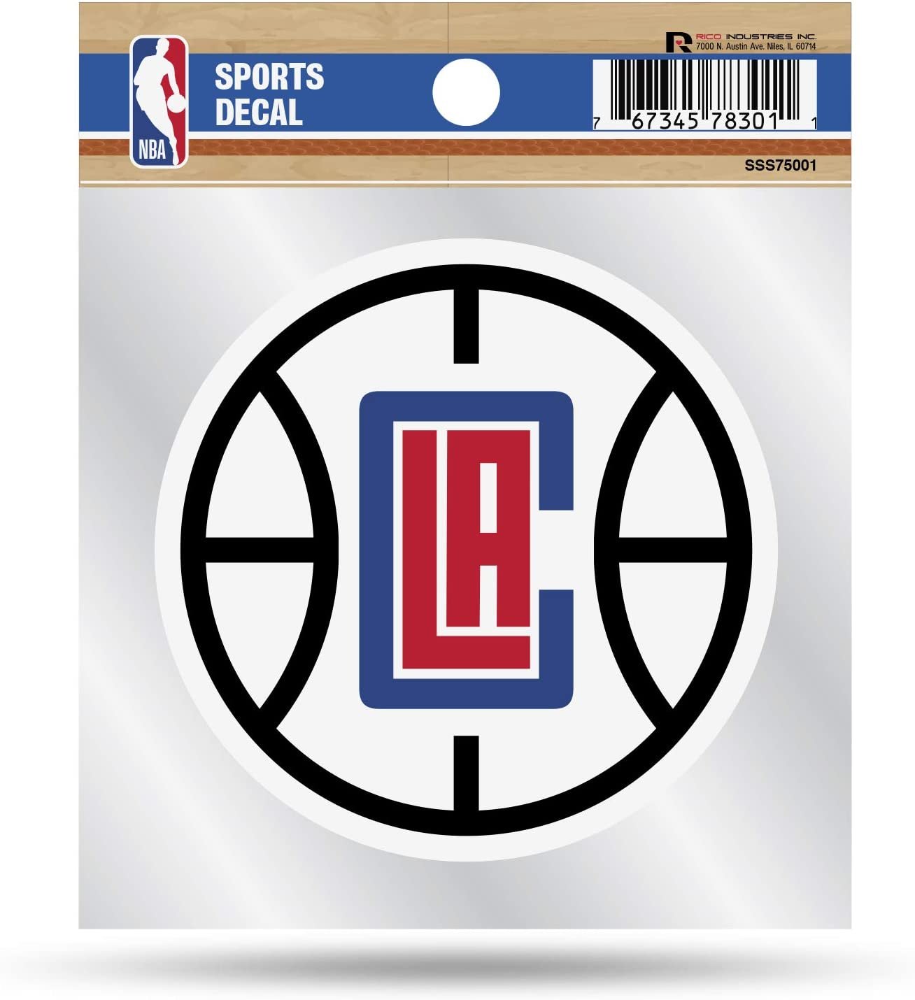 Los Angeles Clippers 4x4 Inch Die Cut Decal Sticker, Primary Logo, Clear Backing 1