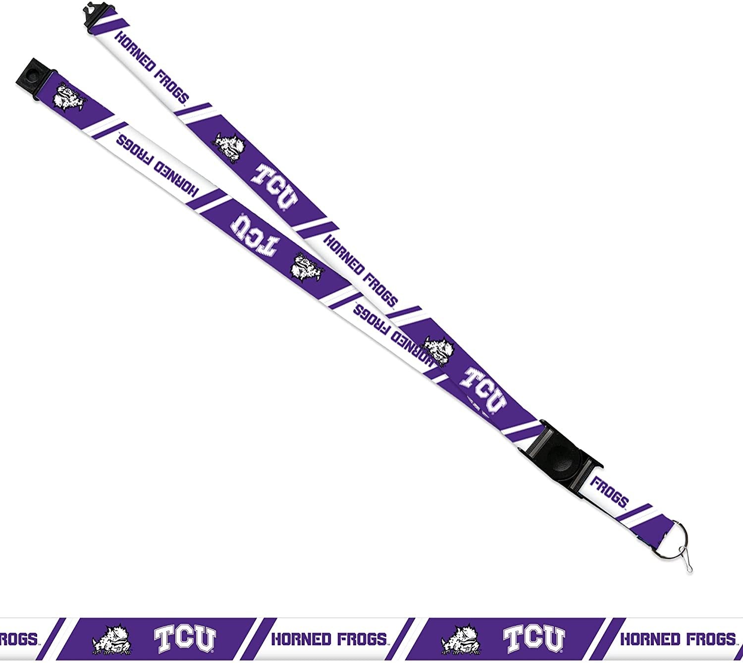 Texas Christian University Horned Frogs TCU Lanyard Keychain Double Sided 18 Inch Button Clip Safety Breakaway