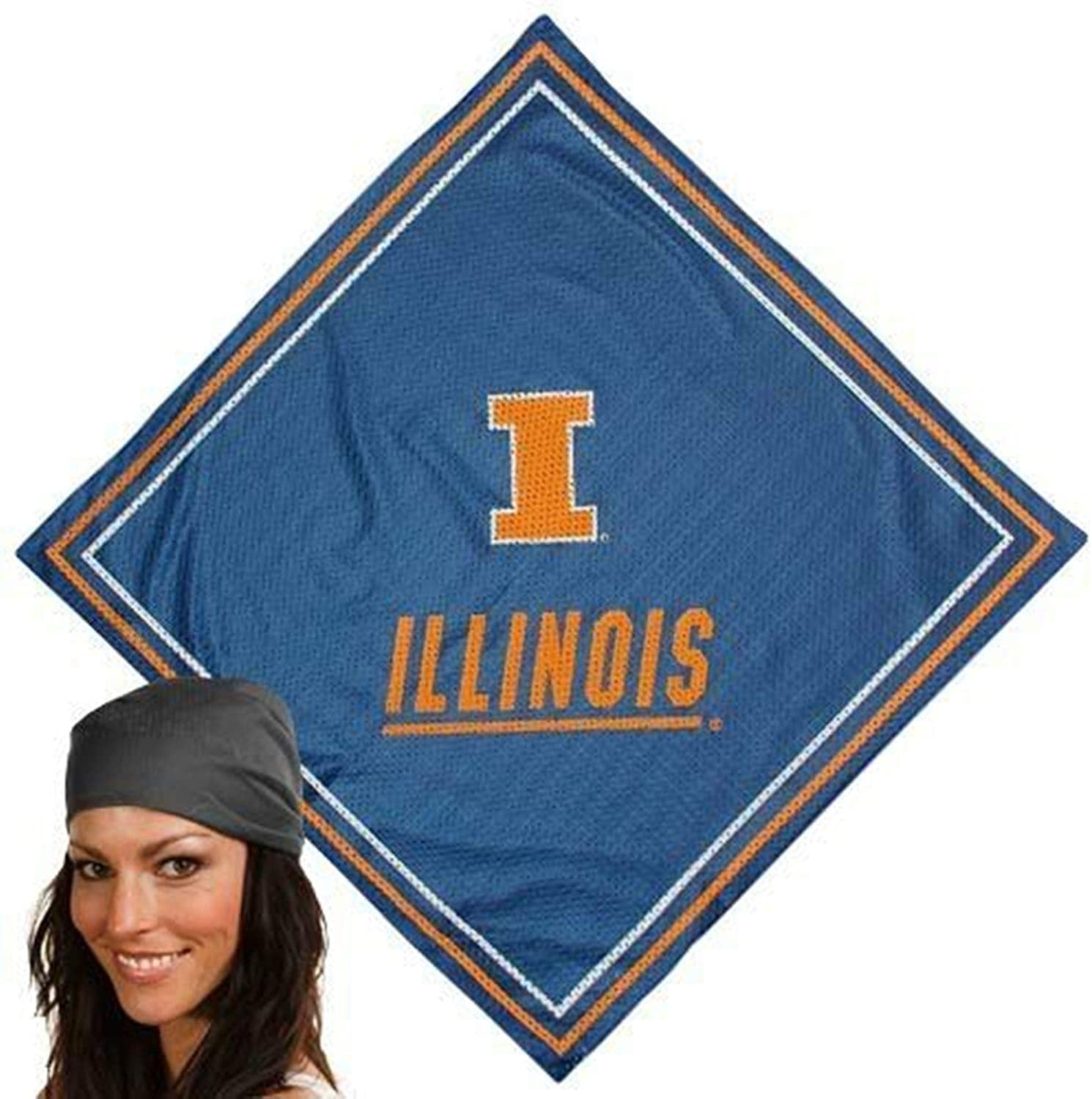 Rico Industries, Inc. Illinois Fighting Illini Jersey Mesh Design Bandana Lightweight Traditional Beanie Headband Ninja University of 1