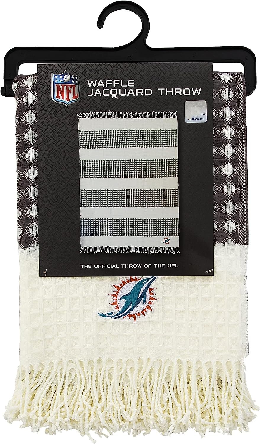 Miami Dolphins Throw Blanket Waffle Weave Jacquard, 50x60 Inch, Unisex-Adult, 100% Acrylic 3