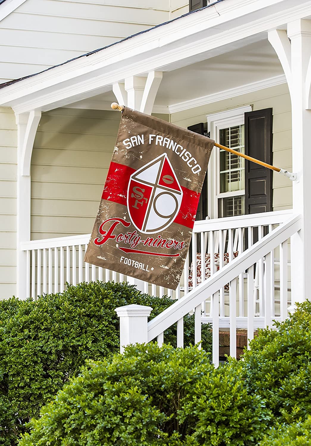 San Francisco 49ers Premium House Flag Banner, Double Sided, Retro Vintage Style, Linen, 28x44 Inch 2