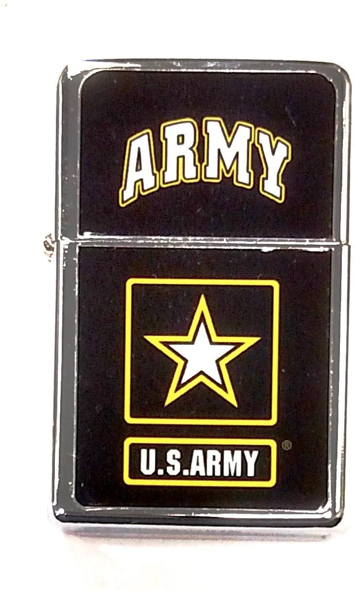 HP Industries Army Pocket Lighter Flip-Top Metal Chrome United States US Military 1