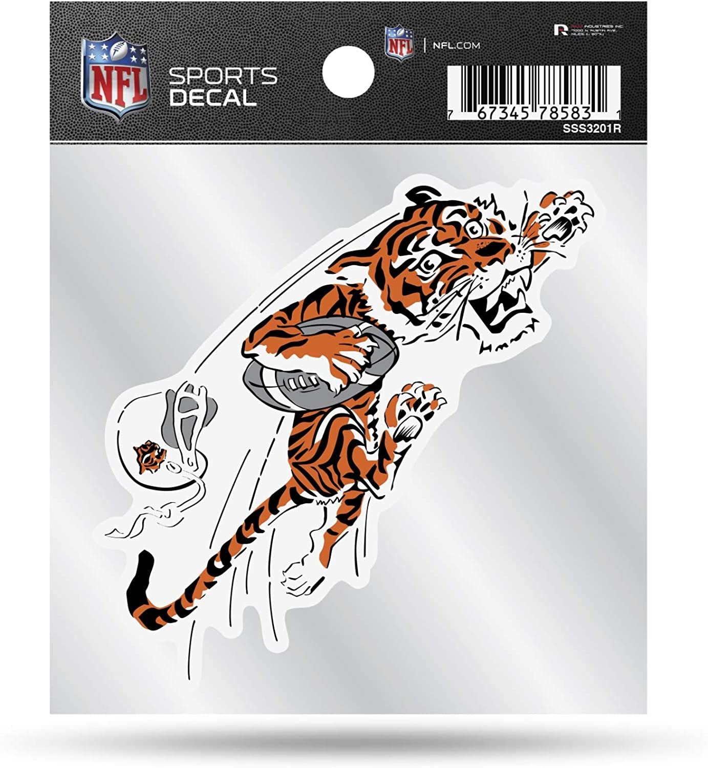 Cincinnati Bengals Retro Logo Premium 4x4 Inch Decal Sticker with Clear Backing Flat Vinyl Auto Home 1