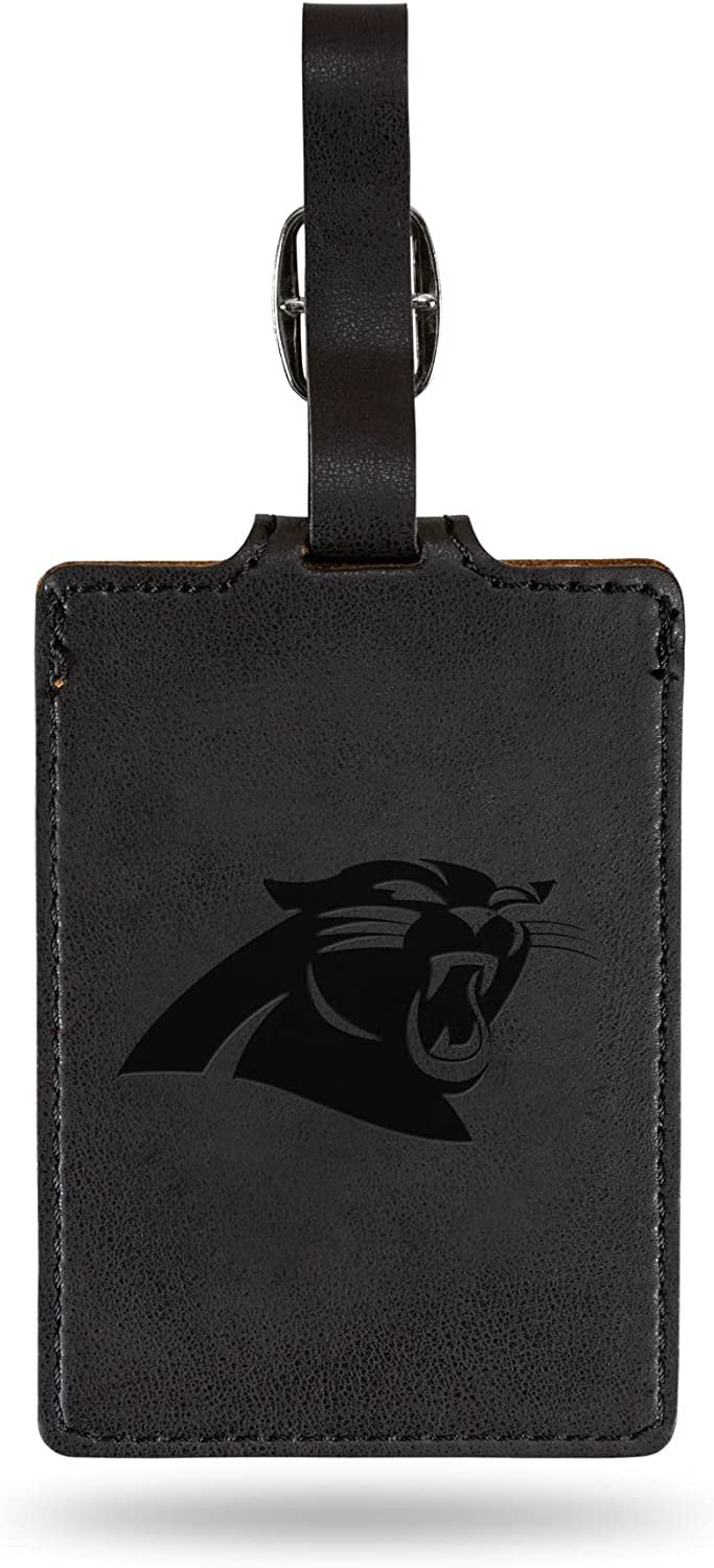 Carolina Panthers Luggage Bag Tag Laser Engraved Ultra Suede Includes ID Card 1