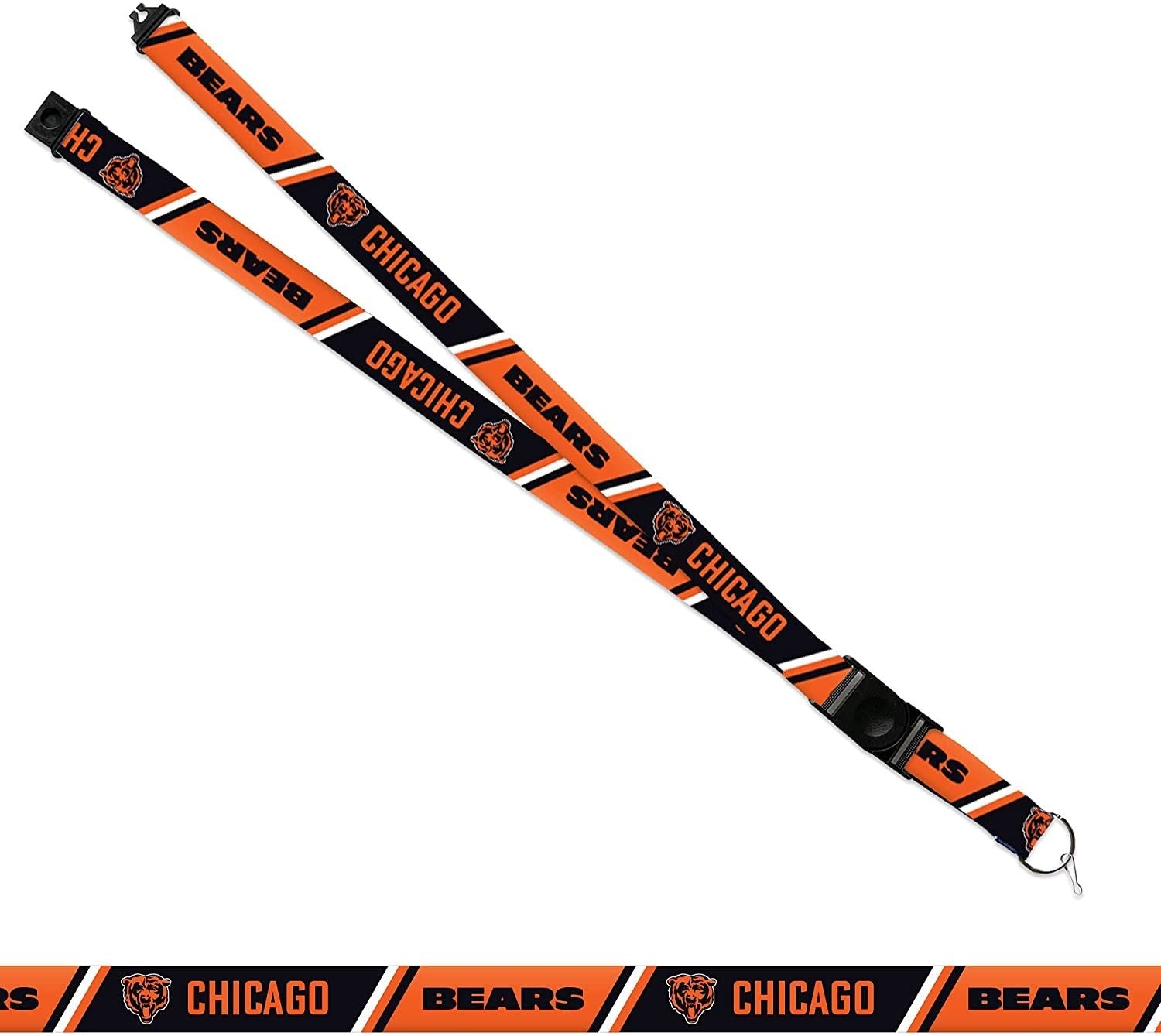 Chicago Bears Lanyard Keychain Double Sided Breakaway Safety Design Adult 18 Inch 2