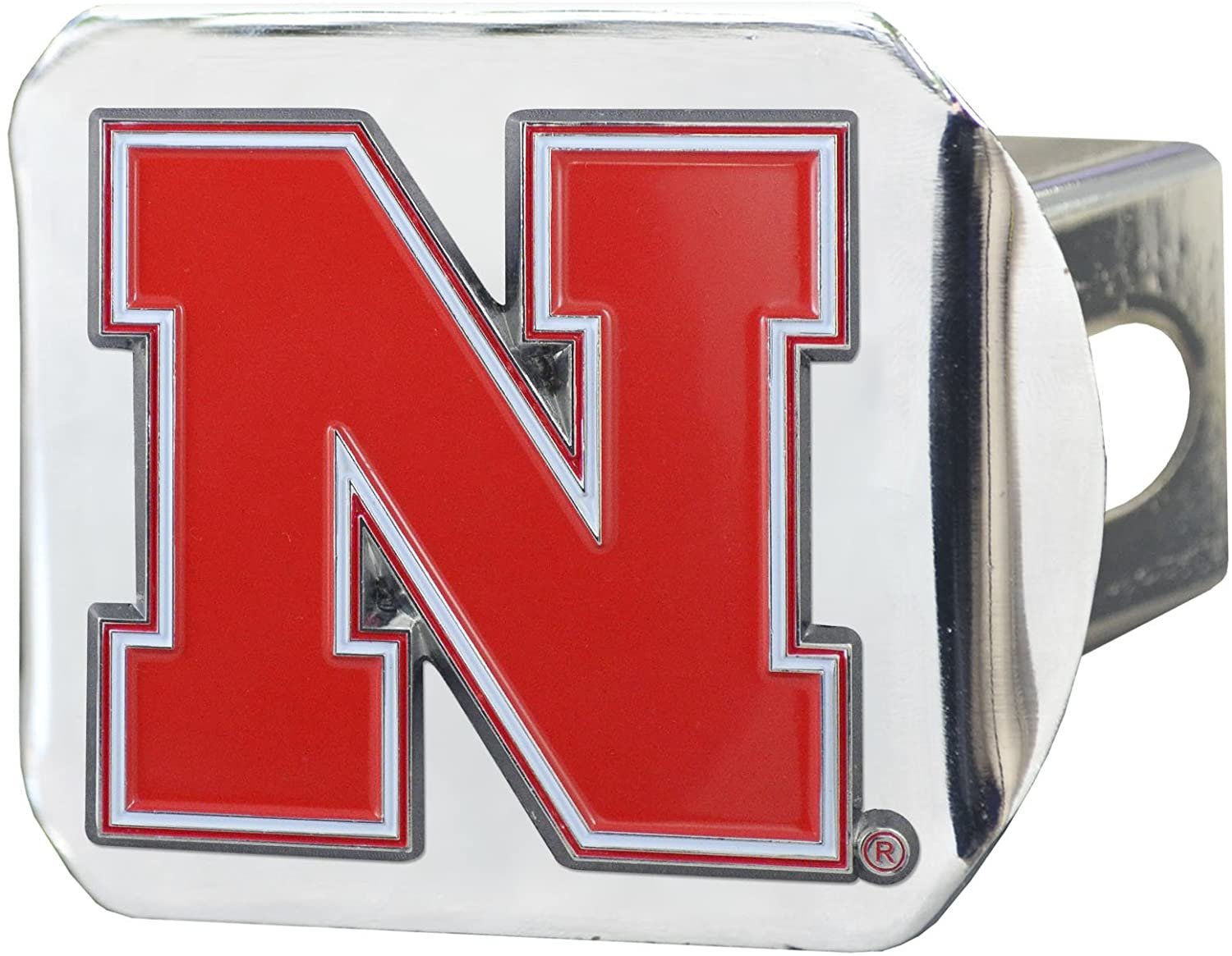 Nebraska Cornhuskers Hitch Cover Solid Metal with Raised Color Metal Emblem 2" Square Type III University of