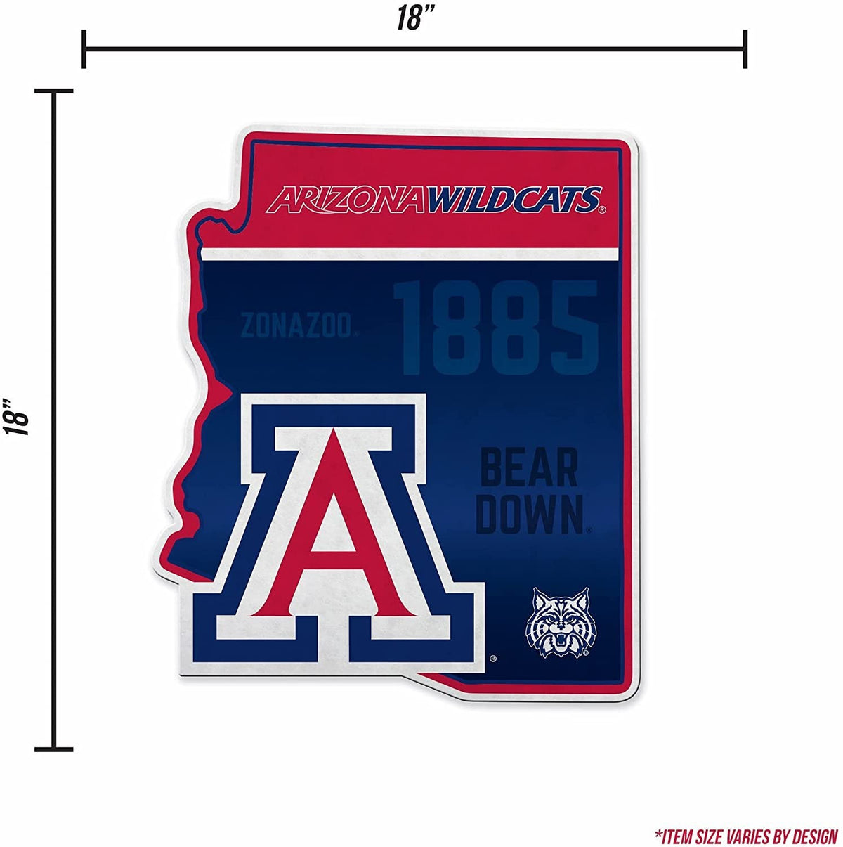 University of Arizona Wildcats Soft Felt Pennant, State Design, Shape Cut, 18 Inch, Easy To Hang 4