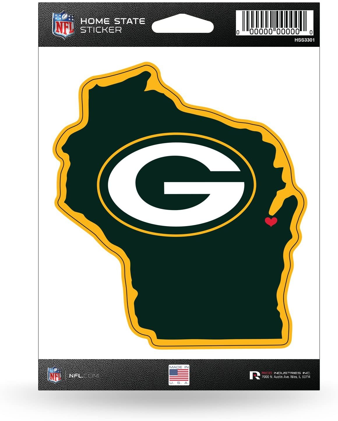 Green Bay Packers Home State Sticker 1
