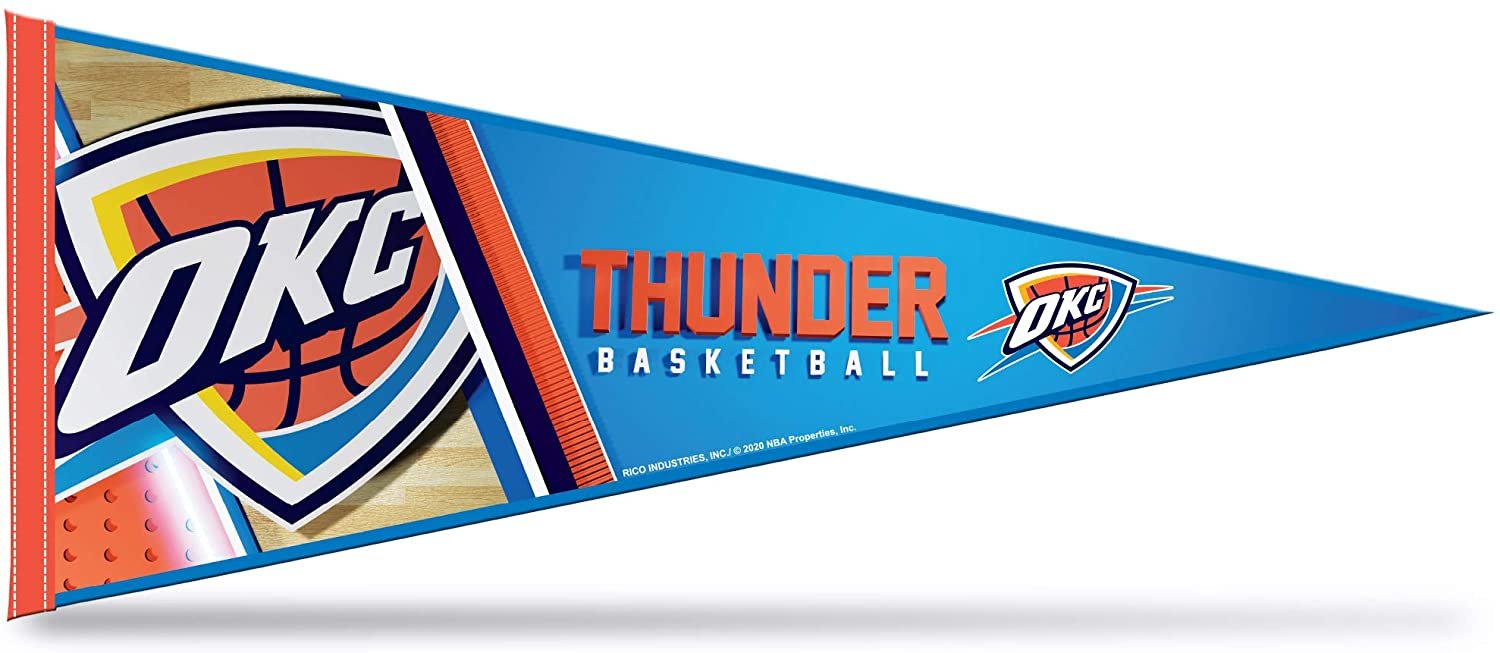 Oklahoma City Thunder Pennant 12x30 Inch Soft Felt 1