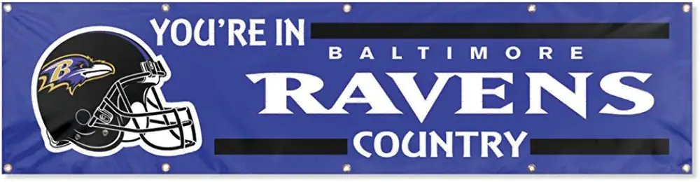 Baltimore Ravens Huge 8x2 Feet Banner Flag Metal Grommets 1