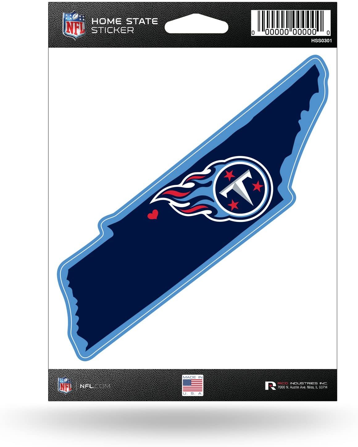 Tennessee Titans 5 Inch Sticker Decal, Home State Design, Flat Vinyl, Full Adhesive Backing 1