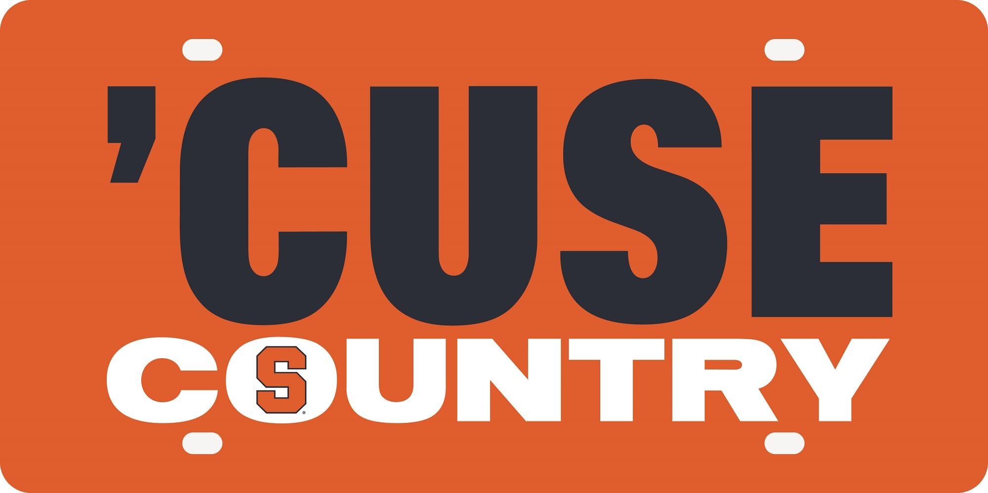 Syracuse University Orange Premium Laser Cut Tag License Plate, Country Design, Mirrored Acrylic Inlaid, 12x6 Inch 1