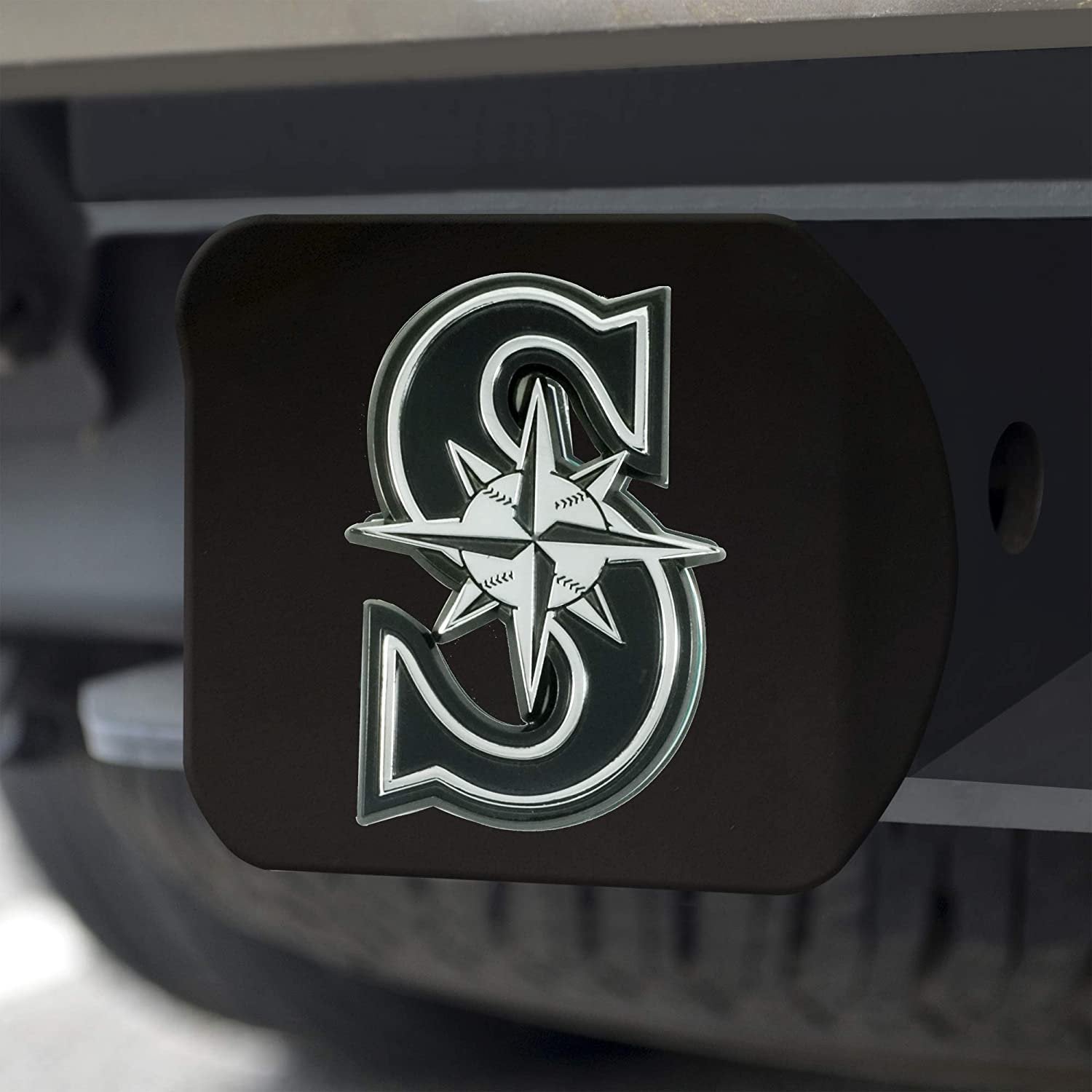 FANMATS 26709 MLB - Seattle Mariners Hitch Cover - Black