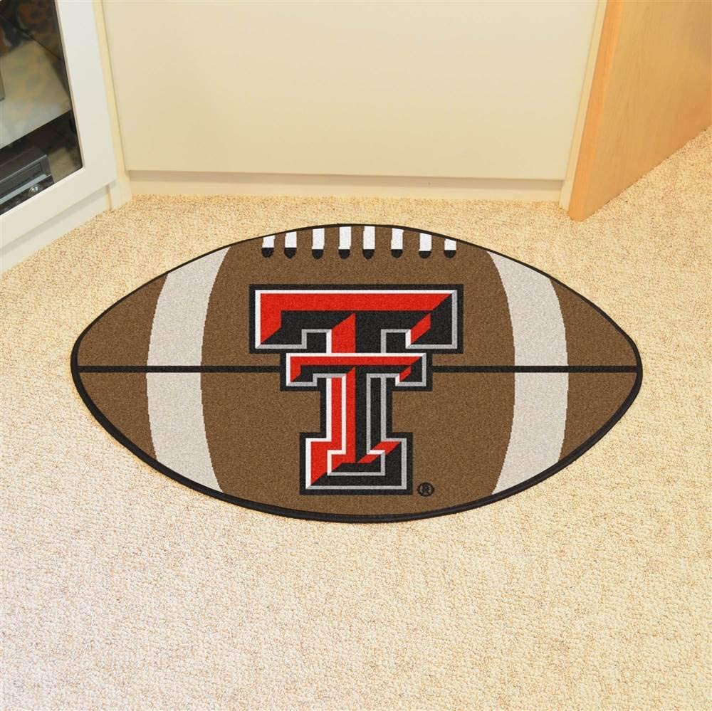 Texas Tech University Red Raiders Floor Mat Area Rug, 20x32 Inch, Non-Skid Backing, Football Design 2