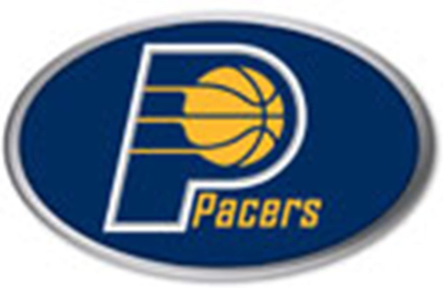 Indiana Pacers Premium Aluminum Metal Auto Emblem, Raised 3D Effect, Oval Shape, Full Adhesive Backing 1
