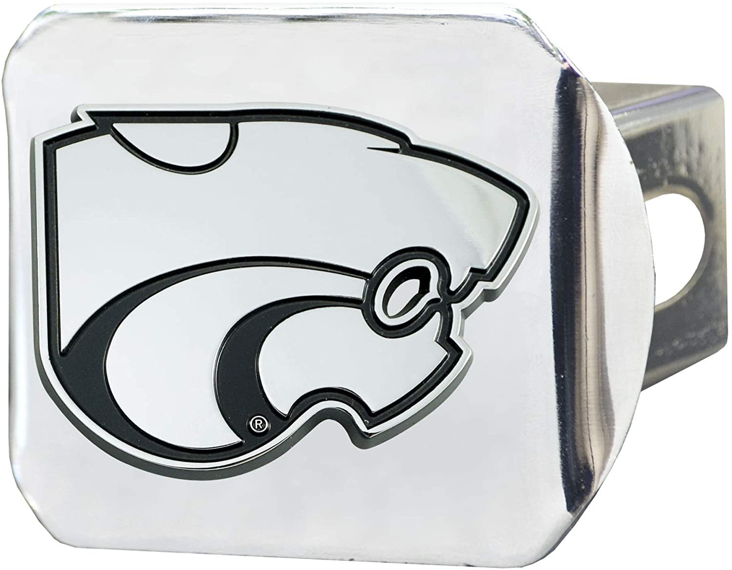 FANMATS NCAA Kansas State Wildcats Hitch Cover - Chromehitch Cover - Chrome, Team Colors, One Sized