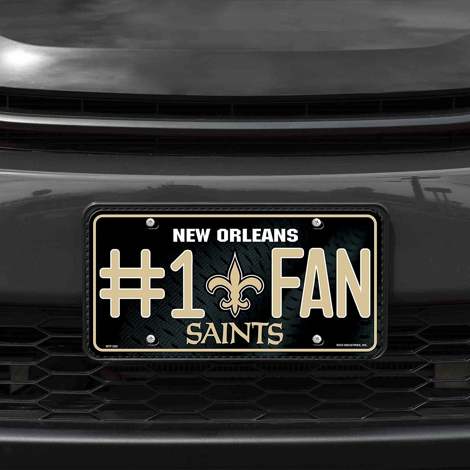 New Orleans Saints Metal Auto Tag License Plate, #1 Fan Design, 12x6 Inch 2