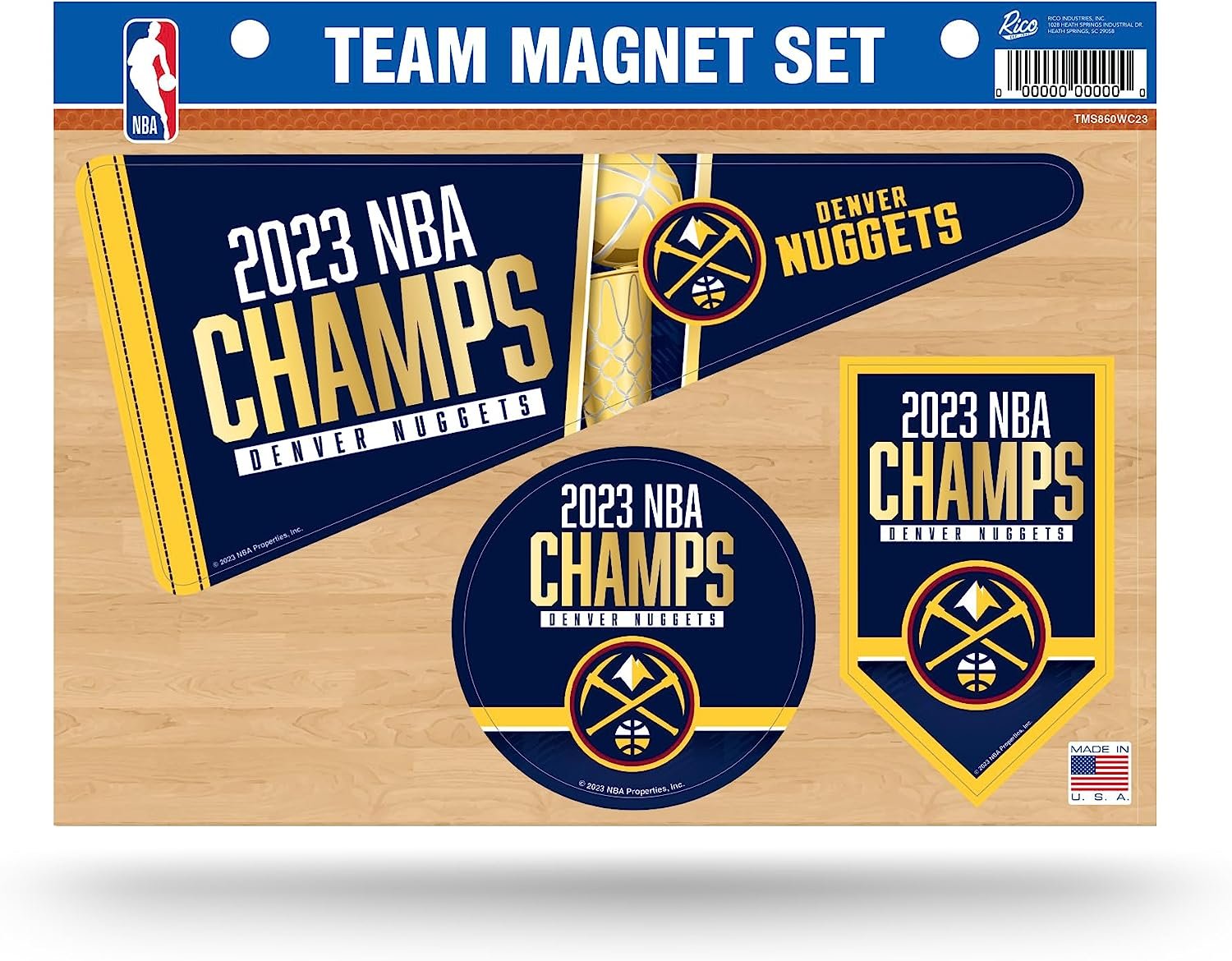 Denver Nuggets 2023 NBA Champions Team Magnet Set, Die Cut, 3-Piece, 8.5x11 Inch, Home Auto 1