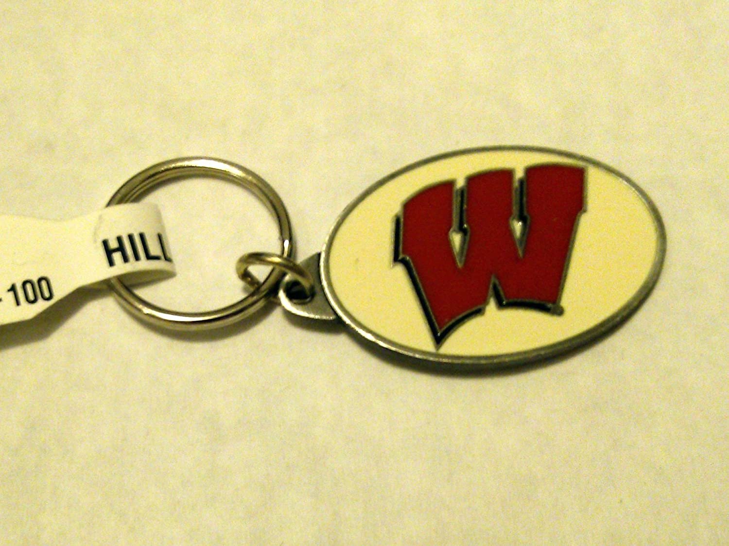 Wisconsin Badgers PREMIUM Pewter Medallion Keychain Key Chain University of 1