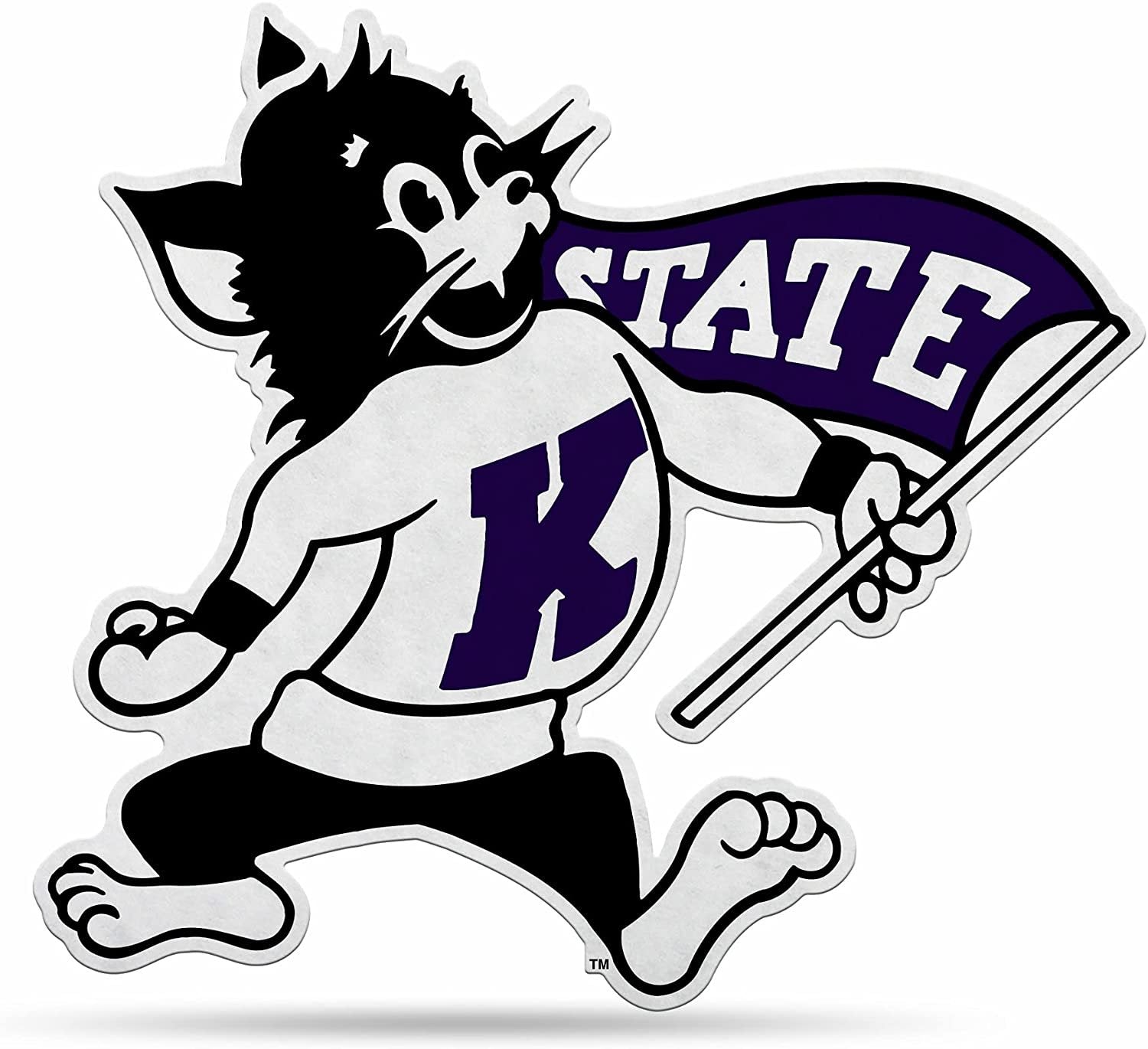 Kansas State University Wildcats Soft Felt Pennant, Mascot Design, Shape Cut, 18 Inch, Easy To Hang