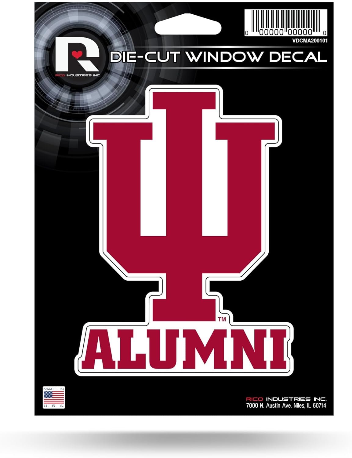 Indiana University Hoosiers Alumni 5 Inch Die Cut Decal Sticker, Flat Vinyl, Full Adhesive Backing, Peel & Stick Application