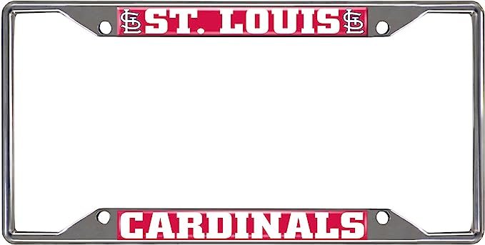 St Louis Cardinals Metal License Plate Frame Tag Cover Chrome 6x12 Inch
