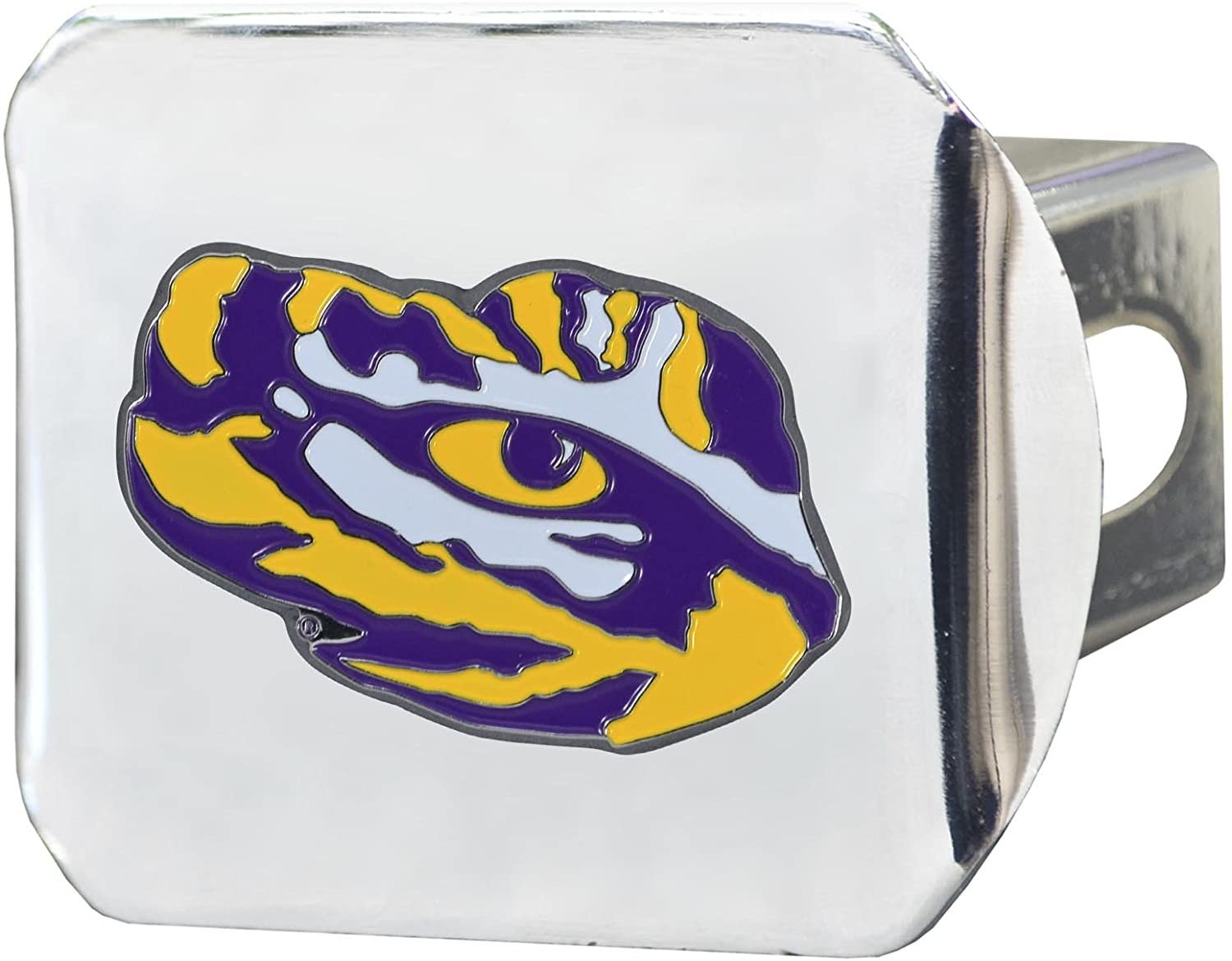LSU Tigers Hitch Cover Solid Metal with Raised Color Metal Emblem 2" Square Type III Louisiana State University