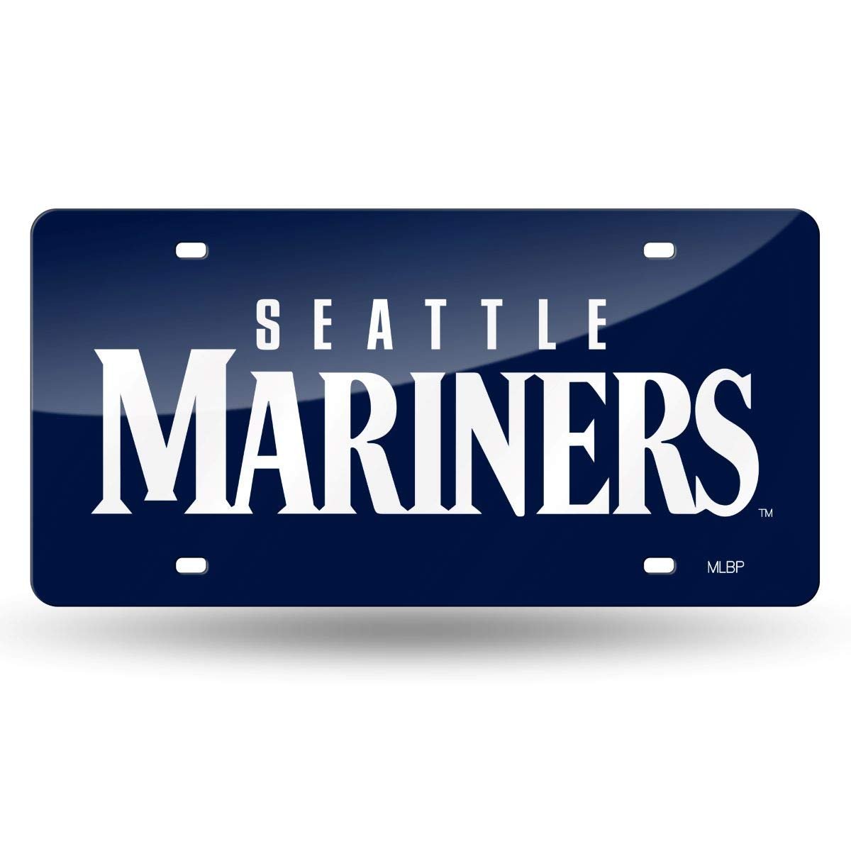 Seattle Mariners Laser Cut Tag License Plate, Blue Mirrored Acrylic Inlaid, 12x6 Inch 1
