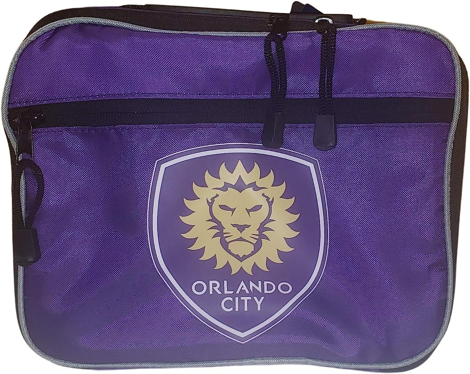 Orlando City FC Lunchbox Kit, MLS, Lunch Kit, Purple, 10x3x8 Inches, Zipper Close, Cooltime Design 1