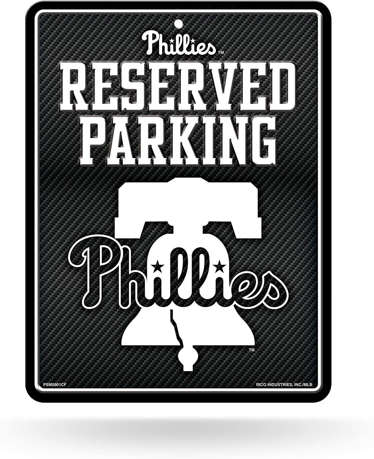 Philadelphia Phillies Metal Parking Novelty Wall Sign 8.5 x 11 Inch Carbon Fiber Design 1