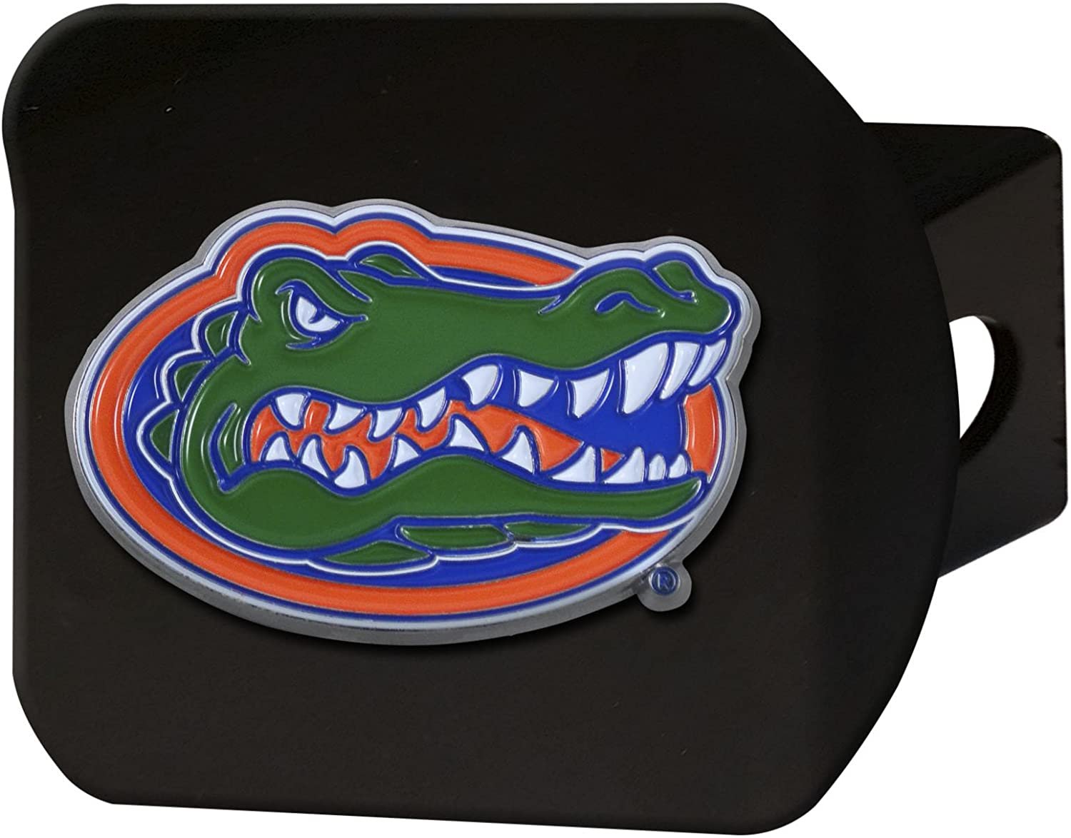Florida Gators Solid Metal Black Hitch Cover with Color Metal Emblem 2 Inch Square Type III University of