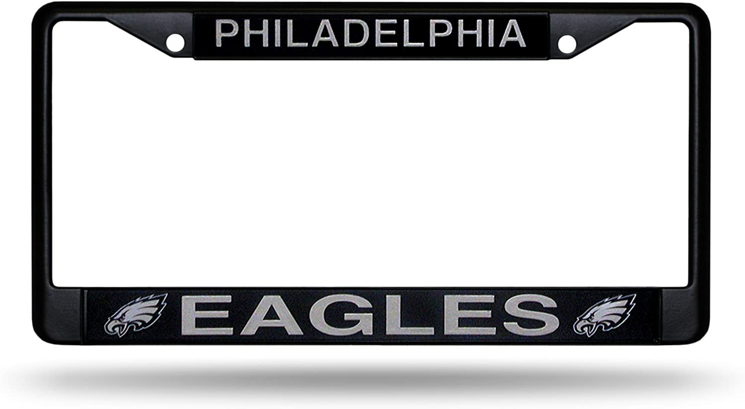 Philadelphia Eagle Black Metal License Plate Frame Chrome Tag Cover 6x12 Inch