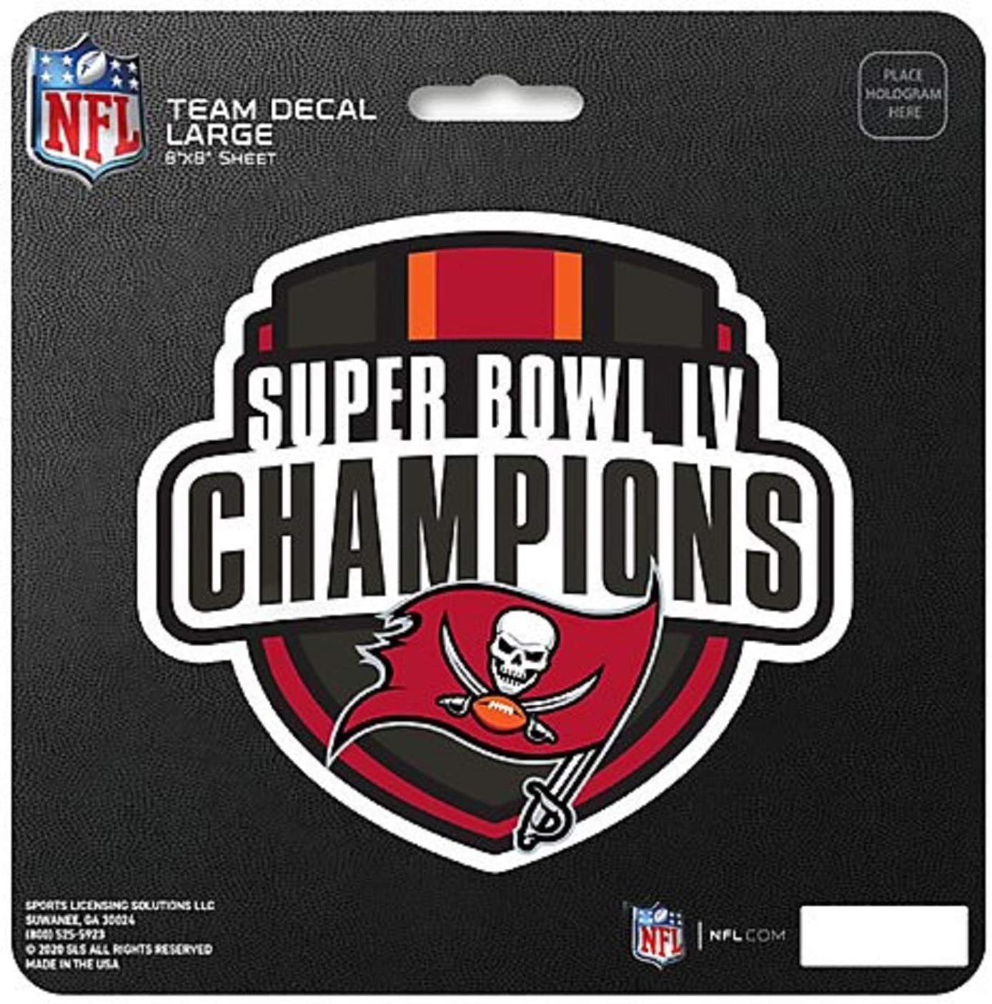 Buccaneers LV Champions Large 7 Inch Sticker Flat Vinyl Die Cut Decal Auto Home Football 1