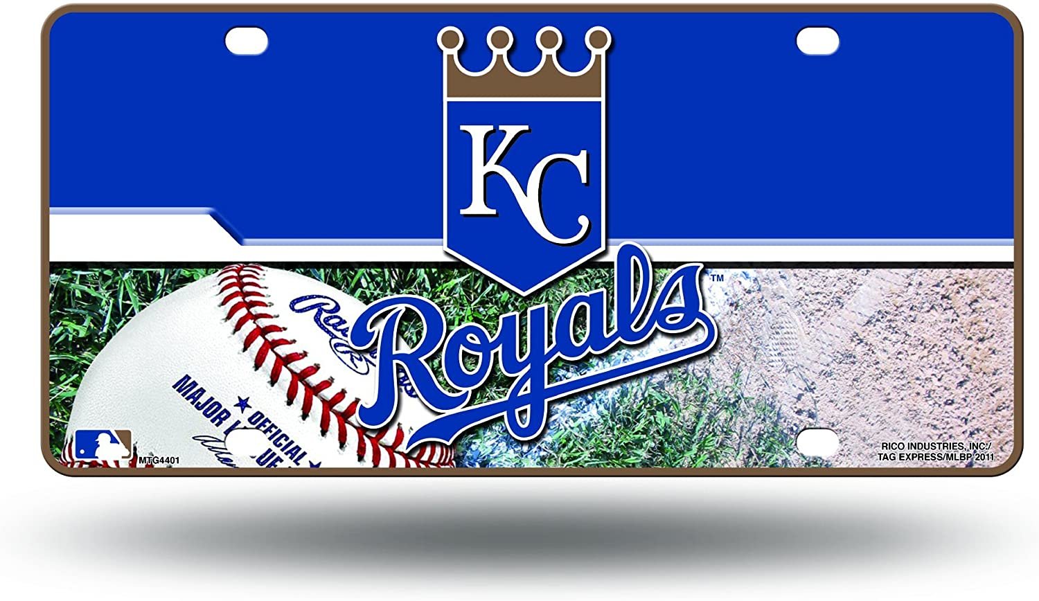 Kansas City Royals Metal Auto Tag License Plate, Field Design, 12x6 Inch 1