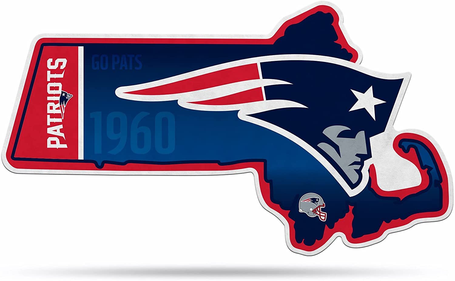 New England Patriots Pennant State Shape 18 Inch Soft Felt 1