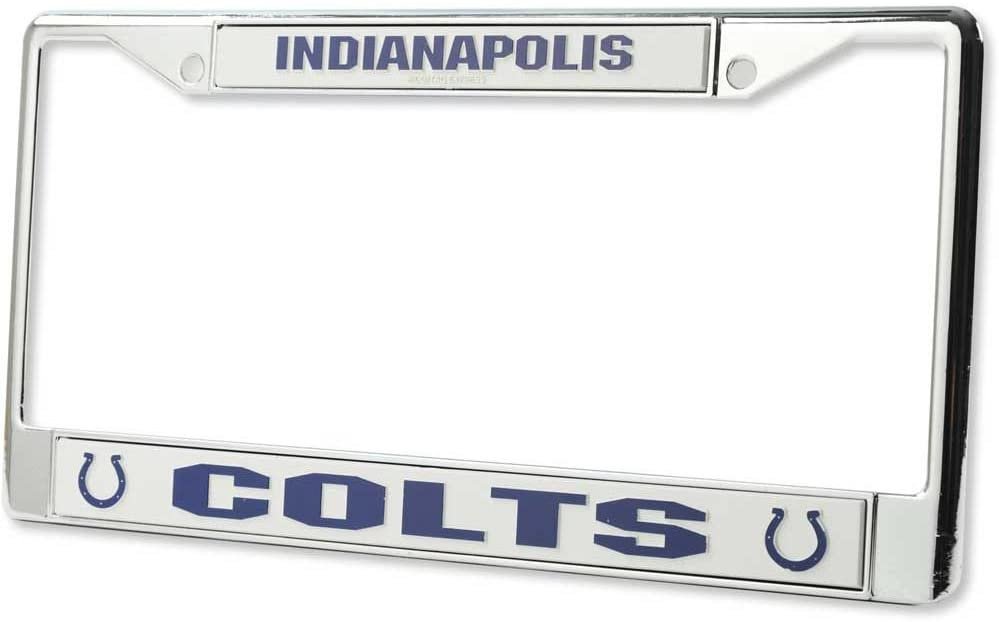 Indianapolis Colts Premium Metal License Plate Frame Chrome Tag Cover, 12x6 Inch 1