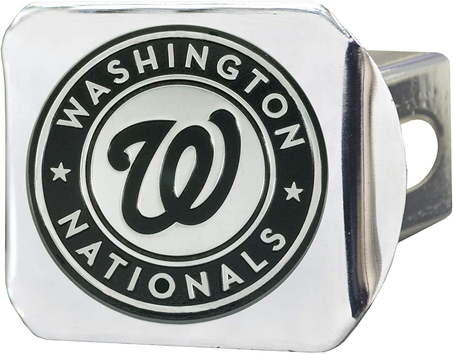 Washington Nationals Hitch Cover Solid Metal with Raised Chrome Metal Emblem 2" Square Type III 1