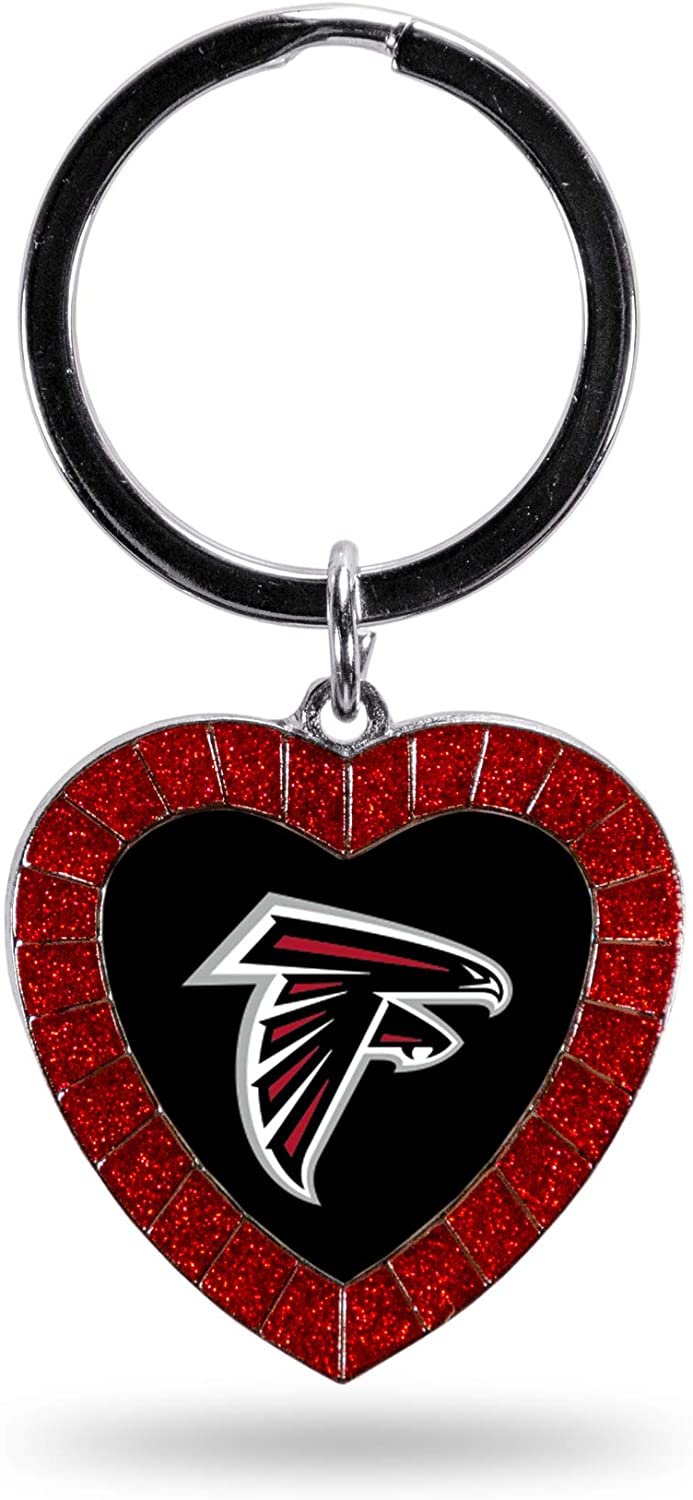 Atlanta Falcons Keychain Color Rhinestone Heart 1