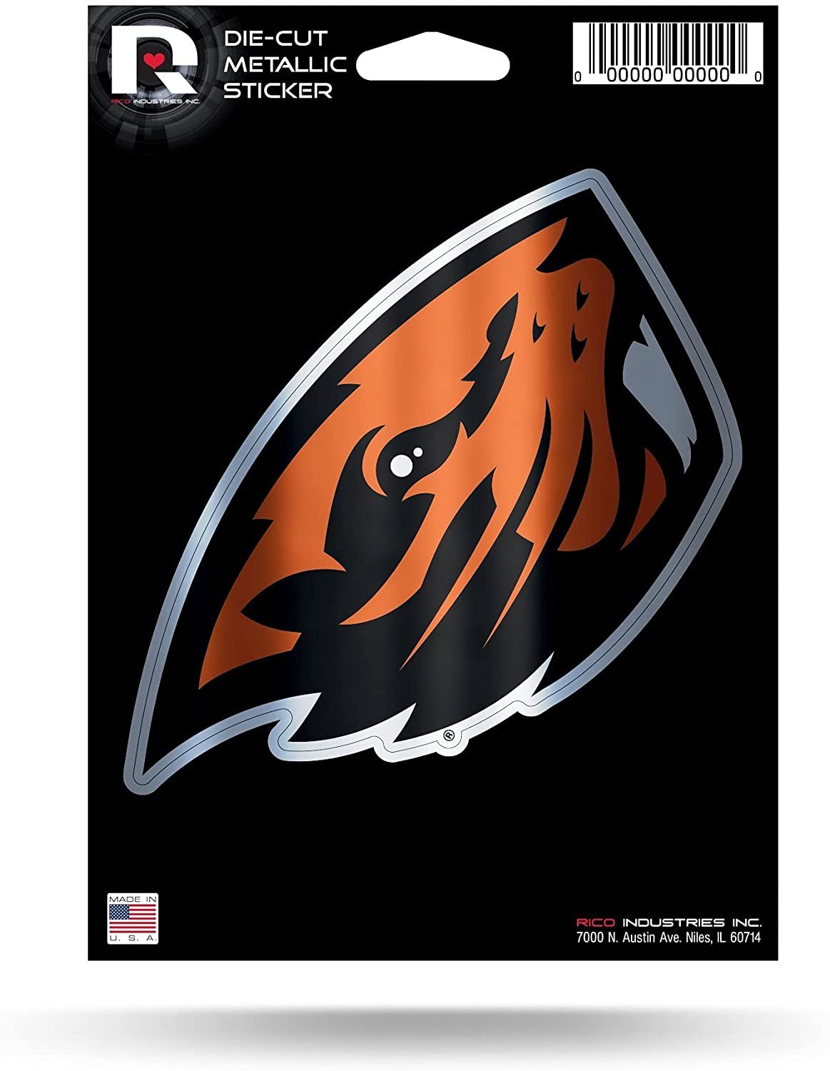 Oregon State University Beavers 5 Inch Sticker Decal Metallic Shimmer Design Flat Vinyl 1