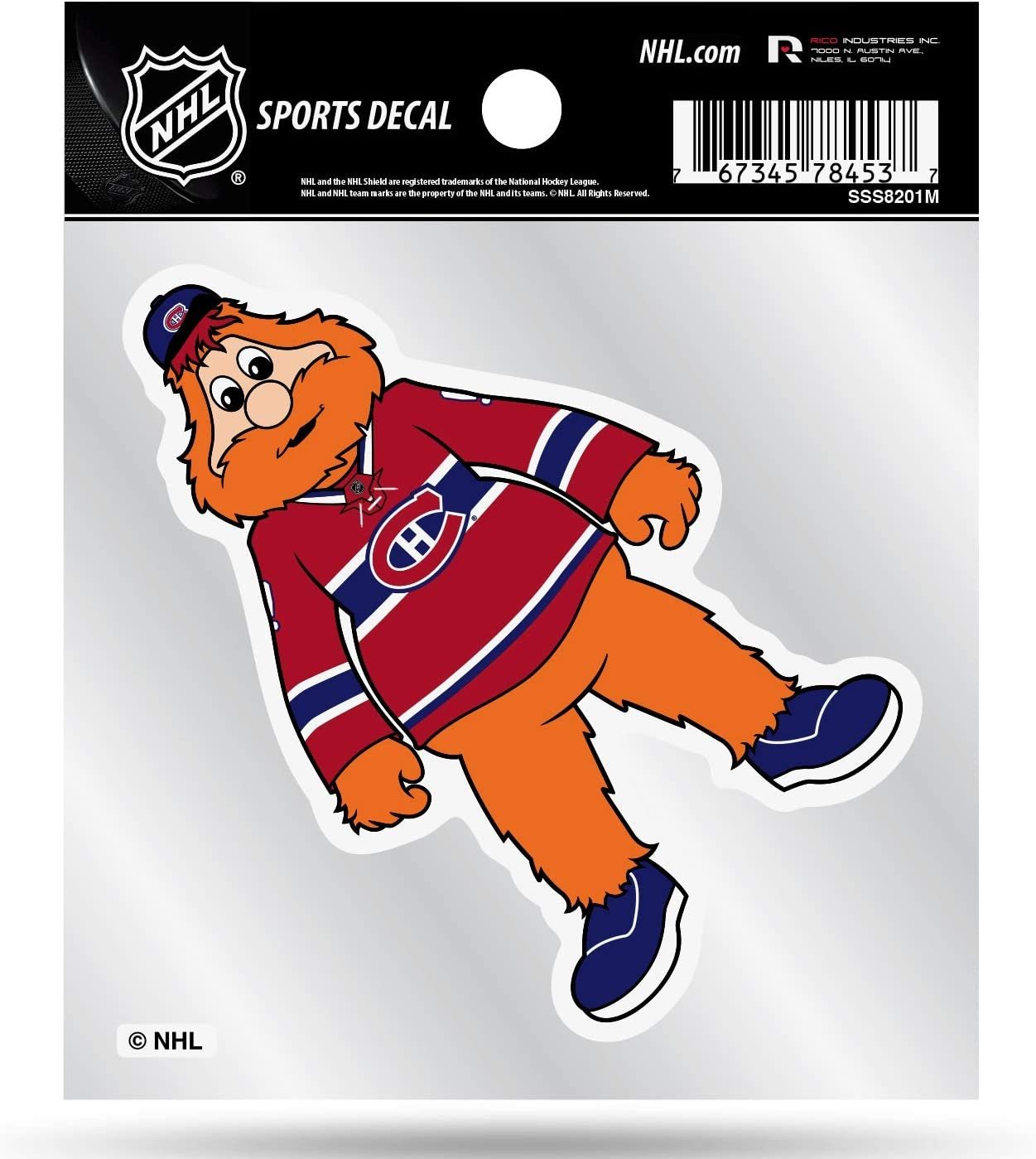 Montreal Canadiens 4x4 Inch Die Cut Decal Sticker, Mascot Logo, Clear Backing