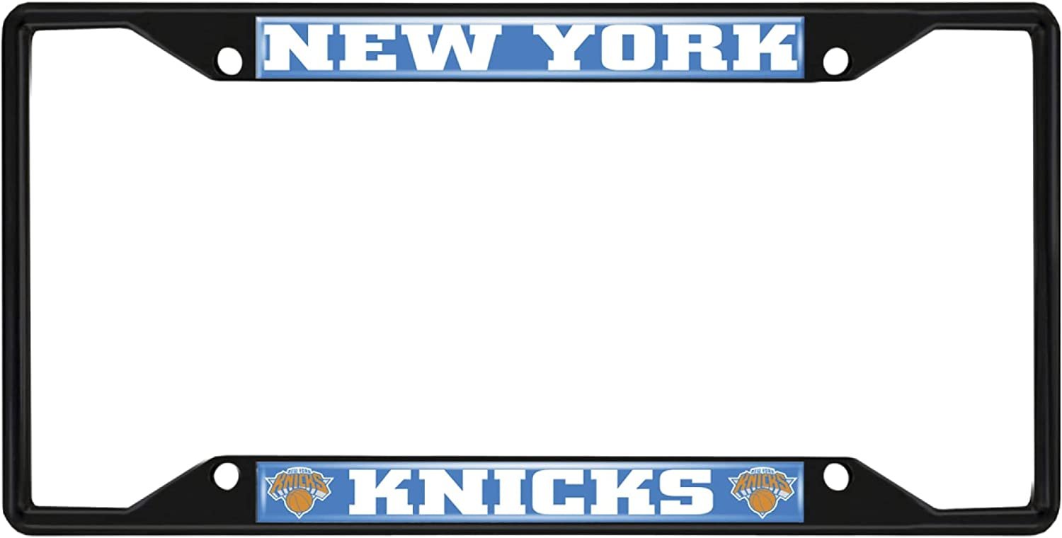 FANMATS 31335 New York Knicks Metal License Plate Frame Black Finish